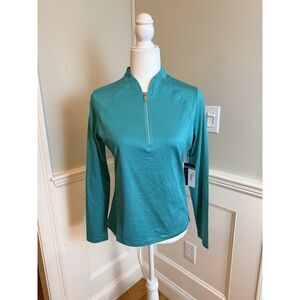 NWT Tail Activewear Preston Long Sleeve 1/4 Zip Golf Top Ceramic S UPF 50